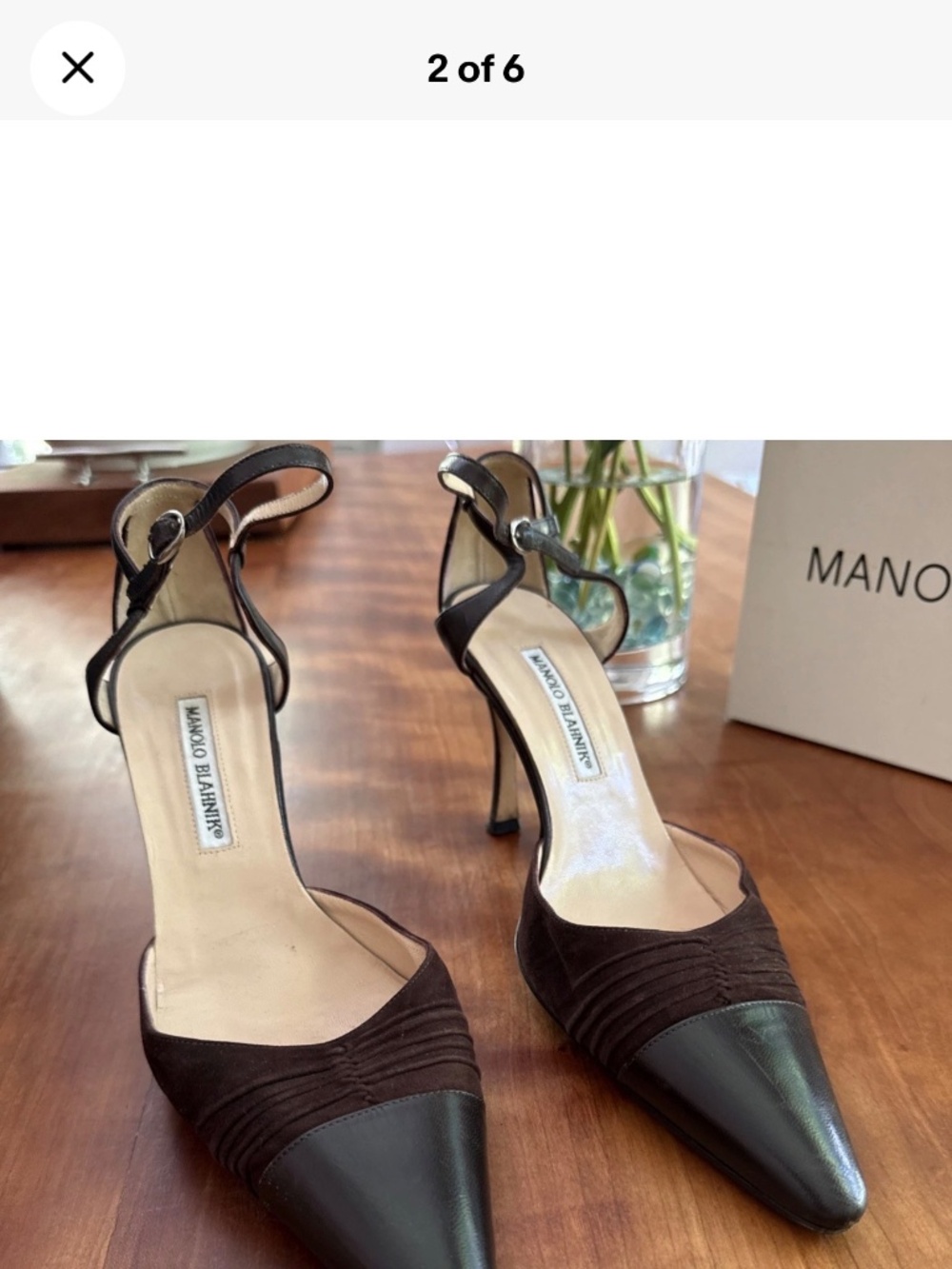 Beautiful Manolo Blahnik 4" Pump Suede LeatherDark Brown EU 39.5